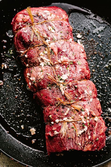 Roasted Beef Tenderloin - Easy, no-fuss recipe for the juiciest Roasted Beef Tenderloin you'll ever make! Full of amazing flavor, a garlic and herb crusted beef tenderloin with an easy, no marinating required technique. Crusted Beef Tenderloin, Roast Beef Tenderloin, Beef Tenderloin Roast Recipes, Roasted Beef Tenderloin, Beef Tenderloin Recipes, Roasted Beef, Keto Carnivore, Beef Tenderloin Roast, Filet Mignon Recipes