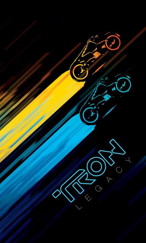 Tron Legacy poster. The movie sucked (but had a good soundtrack) but this looks pretty good. Tron Tattoo, Camp Movies, Tron Wallpaper, Tron Art, Tron Light Cycle, Arcade Art, House Flipper, Tron Legacy, Light Cycle