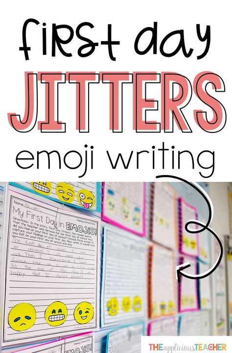 Great back to school writing activity for the first day! After reading the book, "First Day Jitters", students write about how they felt on the first day of school using emojis! School Olympics, First Day Jitters, Back To School Activity, First Day Activities, 3rd Grade Writing, First Week Of School Ideas, 4th Grade Writing, First Day Of School Activities, 5th Grade Classroom