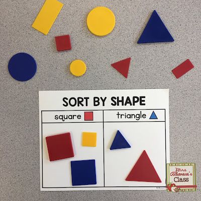 Sorting in Kindergarten Sorting Activity Kindergarten, Sorting Lessons Kindergarten, Sorting Objects Kindergarten, Sorting Activities For Kindergarten, Kindergarten Sorting Activities, Sorting Kindergarten, Senior Kindergarten, 3d Shapes Activities, Shape Sorting Activities