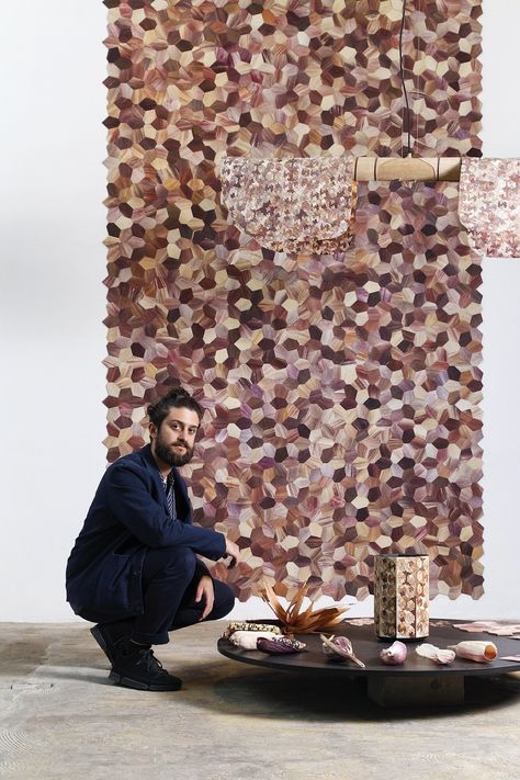 London Design Fair 2019: designing with biomaterials Agricultural Practices, Palm Tree Leaves, London Design Festival, Seed Bank, Corn Husk, Interior Rugs, Wall Installation, London Design, New Crafts