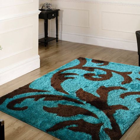 Rug Factory Lo-La 003 Indoor Area Rug - LLC003BB8B11 Turquoise Rug Living Room, Outdoor Rugs Cheap, Brown And Blue Living Room, Brown Rugs, Red Bedroom Decor, Turquoise Living Room Decor, Turquoise Room, Brown Wall Decor, Living Room Turquoise