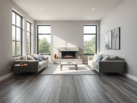 21 Trendy Grey Wood Floor Ideas for Timeless Home Style Grey Wood Floors Living Room, Gray Wood Floors, Grey Vinyl Plank Flooring, Wood Floor Ideas, Brown Laminate Flooring, Acacia Wood Flooring, Grey Laminate Flooring, Hickory Hardwood Floors, Grey Wood Floors