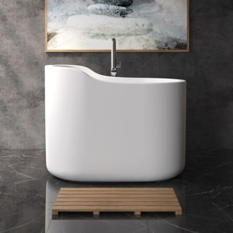 Soaker Tub Small Bathroom Ideas, Deep Short Bathtub, Japanese Plunge Bath, Japanese Tubs Soaking, Japanese Soaking Tub Bathroom, Small Space Bathtub, Japanese Bathtub Soaking Tubs, Japanese Bath Tub, Japanese Soaking Tub Small Bathroom