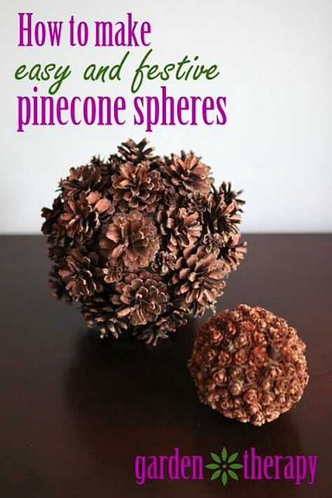 DIY Pinecone Spheres Desert Crafts, Pinecone Art, Frugal Gardening, Nature Christmas, Homemade Things, Cone Crafts, Diy Pinecone, Winter Wreaths, Craft Things