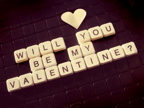 5 Creative Ways to Ask Someone to Be Your Valentine | Her Campus Boyfriend Ideas, Valentine Picture, Valentines Day Wishes, Flirting Texts, Valentines Wallpaper, My Funny Valentine, Valentine's Day Quotes, Scrabble Tiles, Flirting Memes