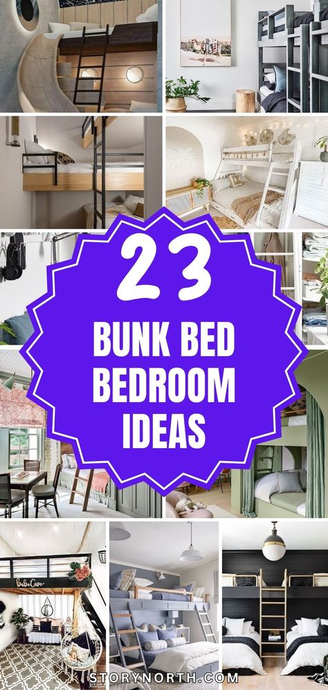 Save this pin for innovative bunk bed setups that maximize space in style! Discover creative solutions to transform any room. #BunkBedIdeas #HomeDecor #SpaceSavingTips Alternative To Bunk Beds, How To Style A Bunk Bed, Under Loft Bed Ideas Kids Boys, Bunkbed Room Ideas Teen, Kids Bedroom With Bunk Beds, Bunk Bed Boy, Bunk Bed Lighting Ideas, Under Loft Bed Ideas Kids, Bunkbed Room Ideas