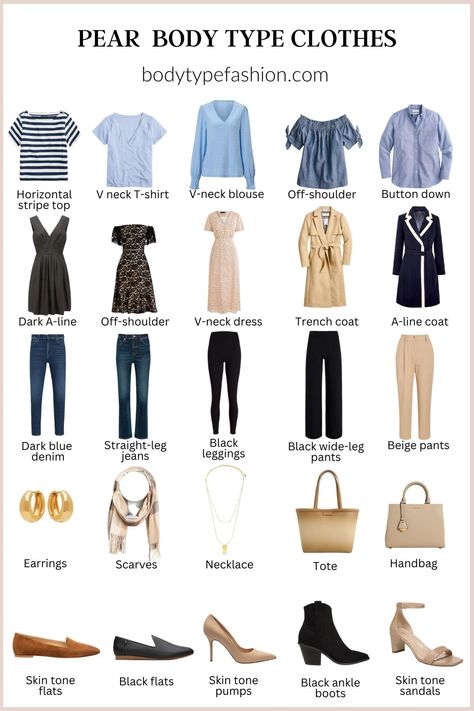 The Clothing Essentials for the Pear Shape - Fashion for Your Body Type Apple Body Shape Clothes, Plus Size Outfits For Summer, Pear Body Shape Fashion, Hourglass Body Shape Outfits, Plus Size Body Shapes, Pear Body Shape Outfits, Apple Body Shape Fashion, Pear Shape Fashion, Apple Body Shape Outfits