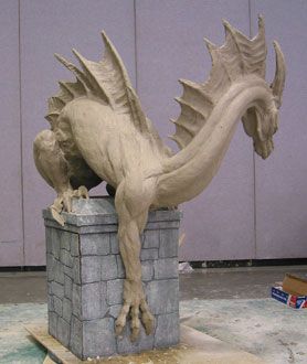 Kim Graham dragon Dragon Protecting Treasure, 3d Dragon Art, Beautiful Pose, Dragon Poses, A Brick Wall, Clay Dragon, Dragon Sculpture, White Dragon, Dragon Artwork