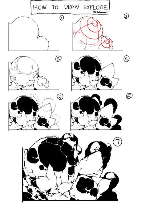 Twitter Explosion Drawing, Comic Tutorial, Manga Drawing Tutorials, Background Drawing, Animation Reference, Animation Design, Art Tutorials Drawing, Digital Art Tutorial, Drawing Reference Poses