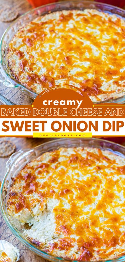 Baked Onion Dip, Hot Onion Dip, Vidalia Onion Recipes, Homemade Onion Dip, French Onion Dip Recipe, Homemade French Onion Dip, Baked Onion, Best Dip Recipes, Baked Dips