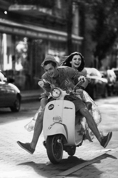 I would purchase a Vespa to get around town and pick up supplies. Need a basket or something for groceries. But heck l could go to the general store every day. Vespa Tattoo, Vintage Vespa, Antony Morato, Fotografi Vintage, Foto Vintage, White Photography, Couple Pictures, Black And White Photography, Belle Photo