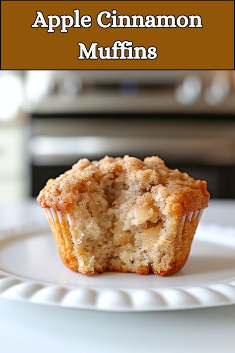 Apple cinnamon muffin placed on a white platter Cinnamon Muffins Recipe, Apple Cinnamon Muffins Recipe, Apple Spice Muffins, Muffin Recipes Cinnamon, Apple Muffin Recipes, Apple Cinnamon Muffins, Cozy Breakfast, Simple Muffin Recipe, Spice Muffins