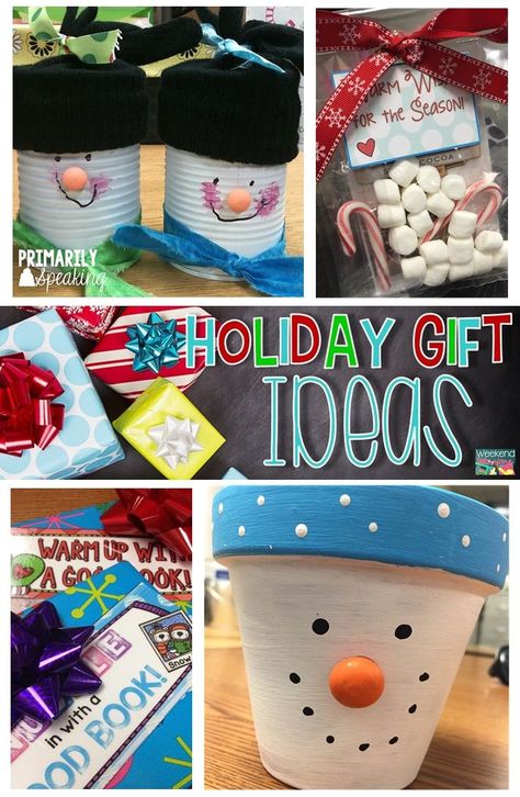 Holiday gift ideas for students, parents, and colleagues with links to more ideas and a freebie! Christmas Gifts From Students, Parent Christmas Gifts From Students, Gifts From Students To Parents, Parent Christmas Gifts, Parent Holiday Gifts, Gift Ideas For Students, Parents Images, Students Christmas, Christmas Bib