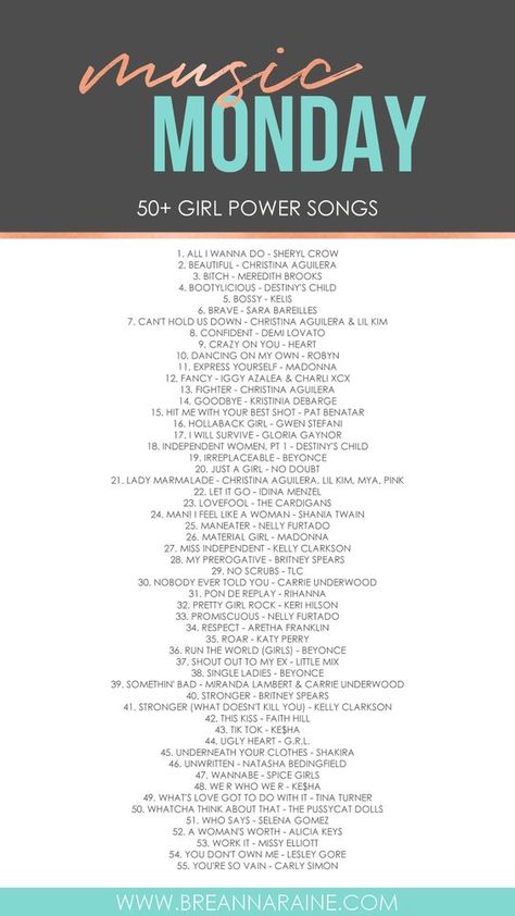 This image was just cool beyond words or beats .... the songs collected for this list and having your week start off like this was beyond inspired! Happy Songs Playlist, Music Conservatory, Girl Power Songs, Empowering Songs, Positive Songs, Music Monday, Girl Power Playlist, Upbeat Songs, Workout Songs