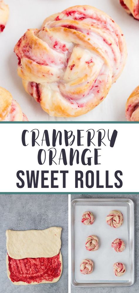 Holiday Baking Thanksgiving, Cranberry Filling, Orange Sweet Rolls, Sweet Roll Recipe, Orange Blossom Water, Breakfast Sweets, Holiday Brunch, Homemade Dough, Breakfast Pastries