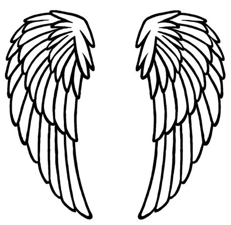 Angel Wing Stencil Templates, Angel Wing Patterns Free Printable, Angel Wings Drawing Simple, Angel Wings Drawing Easy, Angel Wings Silhouette, Wing Stencil, Wings Stencil, Tattoo Angels, Angel Wing Pattern