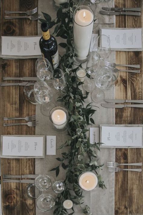 Grey Winter Wedding, Wooden Trestle Table, Meja Industrial, Wedding Winter, Wedding Table Decorations, Wedding Updo, Wedding Table Settings, Wedding Table Centerpieces, London Wedding