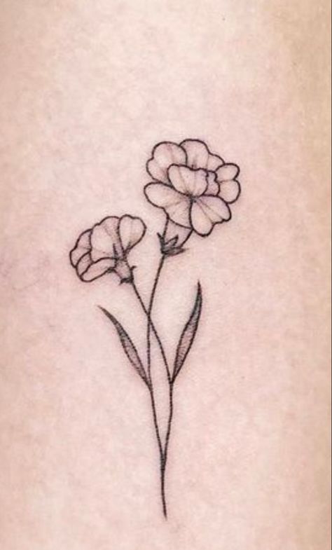 Marigold Dainty Tattoo, Simple Marigold Flower Tattoo, Lantana Tattoo Flower, Marigold Small Tattoo, Geranium Tattoo Design, Geranium Tattoo Ideas, Minimal Marigold Tattoo, Dainty Marigold Flower Tattoo, Marigold Simple Tattoo