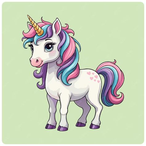 Unicorn illustration Design a cartoon image of a unicorn with a pink mane and tail | Premium AI-generated vector Unicorn Illustration, Cartoon Image, Mane N Tail, Cartoon Images, Cute Unicorn, A Unicorn, A Cartoon, Graphic Resources, Illustration Design