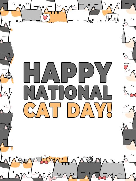 Chinese Logo, National Cat Day, Cartoon Cats, Birthday Reminder, Vet Clinic, World Days, Vet Clinics, Birthday Calendar, Free Cats