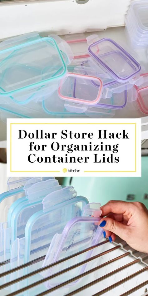 easy hack for how to store tupperware, lids, plastic containers // cheap DIY hacks using items you already have at home Storage Lids Organization Ideas, Organizing Storage Containers, Plastic Storage Containers Organization, Organizing Food Storage Containers, How To Store Plastic Containers And Lids, Plastic Lid Storage Ideas, Storage Container Organization, Organize Plastic Containers, 10 Dollar Store