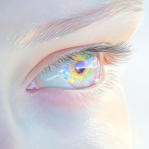 A close up of a person s eye with a blue eye and a multicolored image of a person s eye | Premium AI-generated image Iris Colors Eye, Iridescent Eyes, Character Attributes, Two Colored Eyes, Mystical Eyes, Hollow Eyes, Steel Blue Eyes, Opal Eyes, Cat Eye Colors