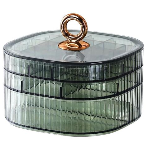 PRICES MAY VARY. Crystal Clear Jewelry Box: Our exquisite jewelry organizer is crafted from transparent crystal acrylic material. Its luxurious design not only adds a touch of elegance but also allows for easy content visibility, making finding your treasures effortless. 3-Layer Jewelry Organizer: Maximizes space efficiency while securely storing your accessories. From rings to necklaces, bracelets to earrings, our versatile organizer features customized storage with diverse grids, preventing ta Jewelry Tray Organizer, Clear Jewelry, Stackable Jewelry, Organizer Jewelry, Acrylic Jewelry, Make Up Organiser, Earring Organizer, Jewelry Organizer Box, Earring Holder