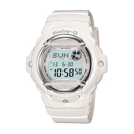 Number of Batteries: 1Included: 1 Watch(es)Features: Water Resistant, Alarm, DigitalBattery Type: Lithium CellsJewelry Closure: BucklePower Source: Battery (included)Watch Movement: QuartzWater Resistance: 200mBand Color: WhiteDial Color: BlackCase Width: 42.6mmWatch Band Length: 9 1/2 InchBand Content: ResinCase Materials: 100% ResinBattery Size: Cr1616Band Width: 20mmCare: Wipe CleanCountry of Origin: Imported Baby G Shock, Digital Sports Watches, White Whale, G Shock Watches, Watch For Women, Invicta Watches, Baby G, Women Outfit, Sports Watch