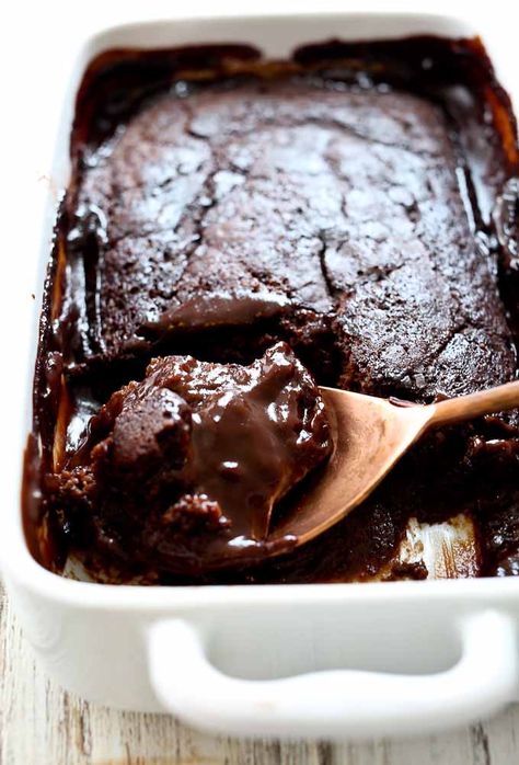 Hot Fudge Pudding Cake Vegan and Gluten Free Chocolate Protein Recipes, Hot Fudge Pudding Cake, Hot Fudge Pudding, Fudge Pudding Cake, Chocolate Pudding Cake Recipe, Fudge Pudding, Vegan Pudding, Chocolate Pudding Cake, Creme Dessert