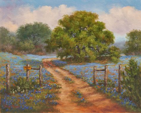 Texas Landscape Art, Country Artwork, Rodeo Art, Big Painting, Pretty Paintings, Texas Hills, Country Artists, White Mat, Favorite Movie