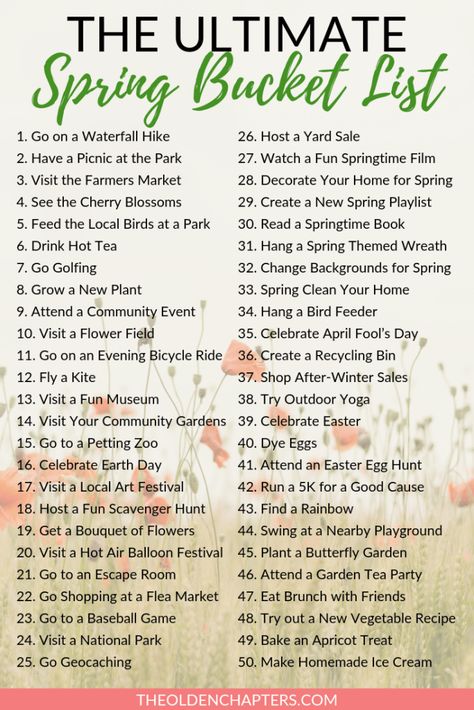 Adventure List, Spring Bucket List, Bucket List For Teens, Bucket List Journal, Spring Fun, Spring Activities, Easter Activities, List Ideas, Summer Bucket Lists