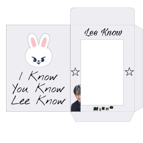 Printable Pc Holder, Lee Know Pc Template, Pc Holder Template, Photocard Holder Printable, Diy Photocards Holder, Straykids Crafts, Kpop Diy Printable, Skz Photocards Printable, Photocard Holder Template