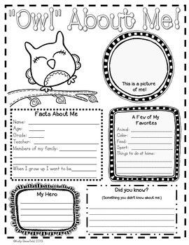 "Owl" About Me! Owl About Me, About Me Worksheet, Me Worksheet, Owl School, About Me Poster, All About Me Poster, Owl Theme Classroom, Owl Classroom, Parent Night