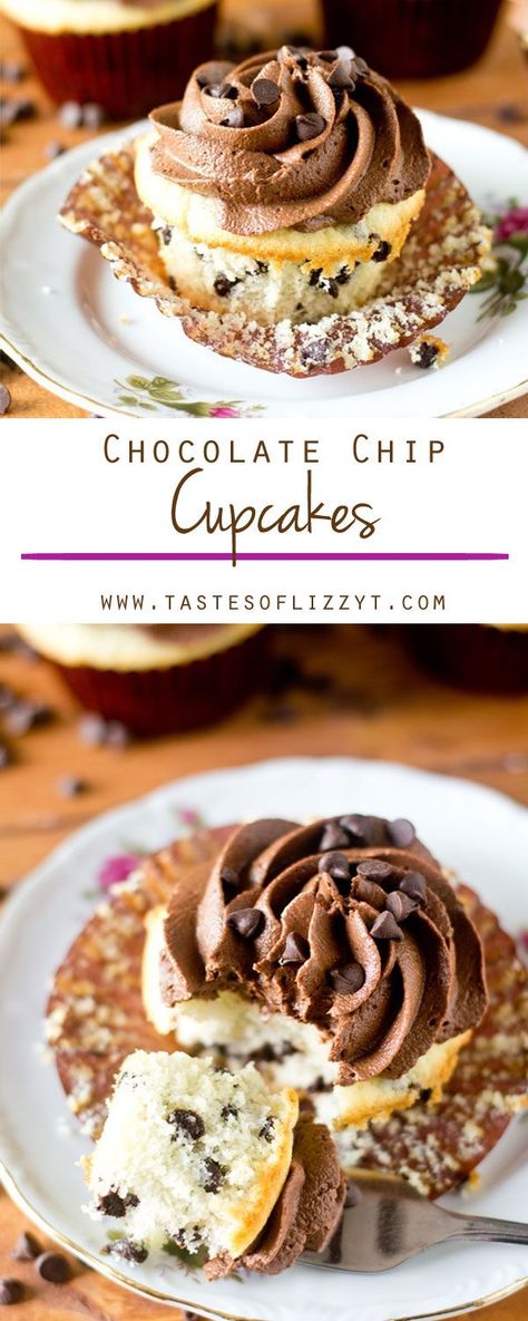 Chocolate Chip Cupcakes Recipe, Chocolate Frosting Easy, Homemade Cupcake Recipes, Buttercream Frosting For Cupcakes, Chocolate Chip Cupcakes, Easy Cupcake Recipes, Cupcakes Recipes, Homemade Cupcakes, Cupcake Recipes Chocolate