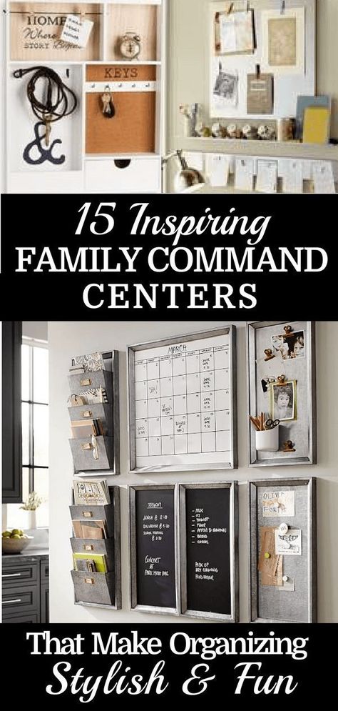 A family command center is a perfect way to organize a busy family! These DIY family command center ideas will help you organize and keep track of your mail, calendars, kid’s homework, backpacks, and school papers! Get your house and life organized for back to school now with these inspiring family command centers for your kitchen or office! #commandcenter #familyorganizationideas #familycommandcenter #commandcenterideas #organizationideas Family Command Center Ideas, Command Center Ideas, Family Command Centers, Diy Command Center, Office Organization Tips, Command Center Kitchen, Home Command Center, Command Centers, Diy Organizer