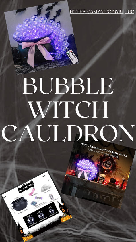 The magical purple witch cauldron is the perfect decoration for Halloween indoor! DIY Bubble Witch Cauldron kit with remote controlled purple lights. Includes a ribbon, lights, remote, black cauldron, and silk wool. click the link for more info: 
https://amzn.to/3MuJbuC The Black Cauldron, Witches Cauldron, Black Witch, Halloween Kitchen, Kitchen Table Decor, Diy Set, Halloween Decorations Indoor, Types Of Lighting, Halloween Party Decor