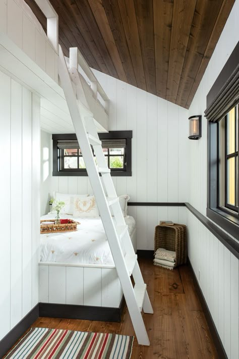 Log Cabin Renovation, Architectural Windows, White Cabin, Cabin Renovation, Log Cabin Interior, Cabin Retreat, Cabin Bedroom, Guest Cabin, Cabin Interiors