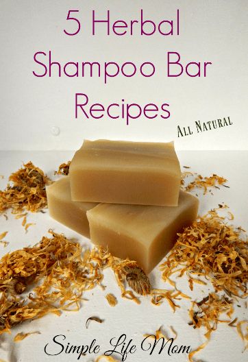 5 Herbal Shampoo Bar Recipes - Simple Life Mom Herbal Shampoo Recipe, Diy Herbal Shampoo, Homemade Shampoo Recipes, Diy Shampoo Bar, Shampoo Diy, Organic Shampoo Bar, Homemade Shampoo Bar, Shampoo Bar Recipe, Herbal Shampoo