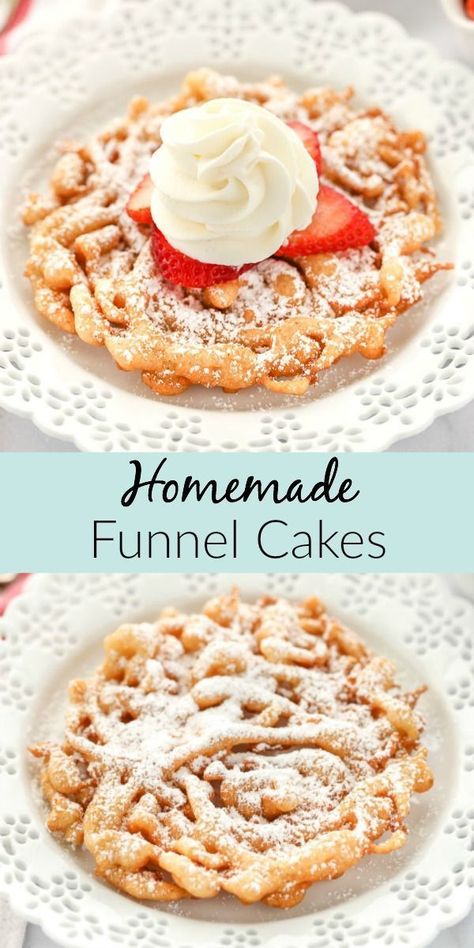 Funnel Cake Recipe Easy, Homemade Funnel Cake, Funnel Cake Recipe, Funnel Cakes, Cake Recipes Easy Homemade, Vegan Wedding, Oreo Dessert, Funnel Cake, Easy Treats