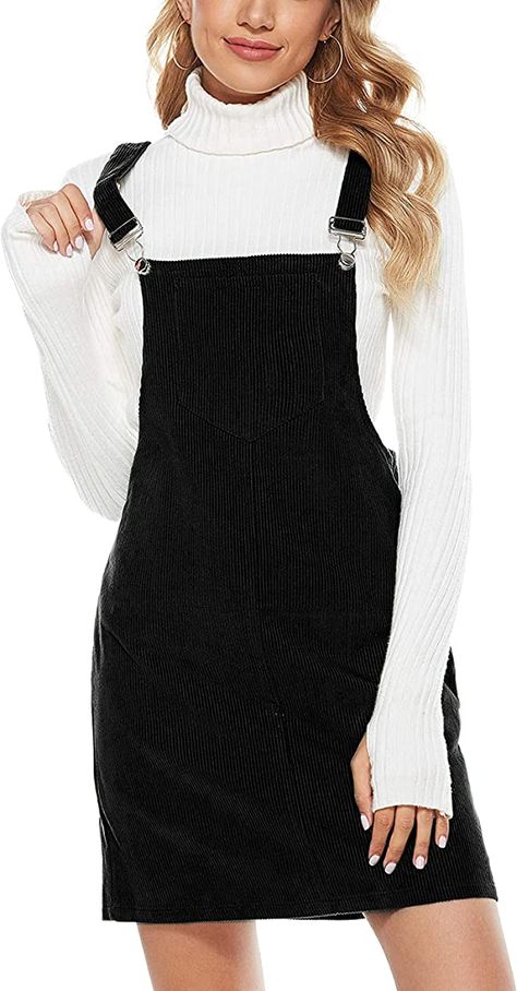 Amazon.com: Hooever Women's Cute Corduroy Overall Bib Dress Pinafore Suspender Dress Skirt Jumper（Black-XS） : Clothing, Shoes & Jewelry Event Dresses Long, Corduroy Overall, Skirt Jumper, Bib Dress, Corduroy Overall Dress, Curvy Shorts, Corduroy Dress, Top Pants Set, Suspender Dress