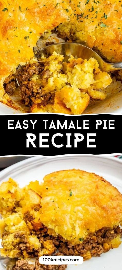 Tamales are widely eaten in Latin America. Each country has its own version or versions of tamales. This tamale pie recipe is an easy version of that. In Latin America, corn masa (dough) is used to make tamales. Fresh corn is ground in a special mill to make “masa” or “dough.” Easy Tamale Pie, Easy Tamales Recipe, Make Tamales, Easy Tamales, Tamale Pie Recipe, Main Entree Recipes, Mediterranean Recipes Healthy, Green Chili Recipes, Mexican Food Dishes