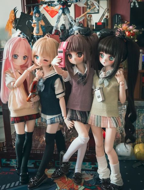 Dollfie Dream Dolls, Japanese Dolls Anime, Japanese Bjd Dolls, Anime Bjd Doll, 3d Wallpaper Cute, Mini Dollfie Dream, Dollstown Bjd, Kawaii Doll, Fantasy Art Dolls