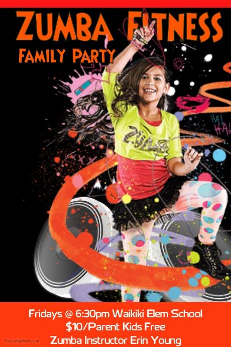 Zumba Fitness Family Party Zumba Party, Sports Templates, Event Flyers, Zumba Fitness, Family Party, Zumba Workout, Family Parties, Party Invite Template, Party Flyer