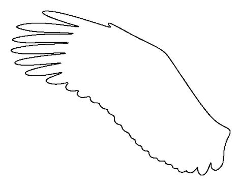 Eagle wing pattern. Use the printable outline for crafts, creating stencils, scrapbooking, and more. Free PDF template to download and print at http://patternuniverse.com/download/eagle-wing-pattern/ Eagle Wings Bulletin Board, Diy Eagle Wings, Bird Wing Template, Eagle Outline, Wing Template, Wings Template, Eagle Costume, Printable Outline, Coloring Crafts