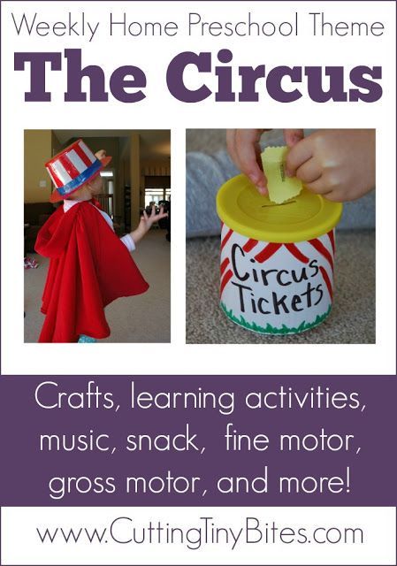 Circus Theme- Weekly Home Preschool. Crafts, fine motor, gross motor, snacks, music, and more! EASY activities for homeschool pre-k. #circustheme #preschooltheme #prektheme #circus Music Theme Preschool, Circus Preschool, Preschool Circus, Circus Activities, Tiny Bites, Preschool Craft Activities, Weekly Themes, Home Preschool, Daycare Themes