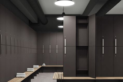 Gallery of Sculptural Furniture and Fixtures: The New Generation of MDF Products - 1 Gym Locker Room, Ladies Bathroom, Lodge Design, Sculptural Furniture, Gym Lockers, Public Bathrooms, Travel Club, Changing Room, Bathroom Inspiration Decor