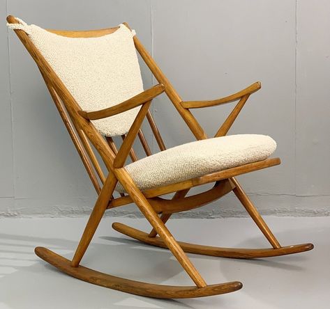 Danish Rocking Chair by Frank Reenskaug for Bramin, 1960s | #131871 Diy Rocking Chair, Teak Rocking Chair, Wooden Rocking Chair, Wooden Rocking Chairs, Wood Rocking Chair, Diy Wooden Projects, Wooden Projects, Rocking Chairs, Chair Upholstery