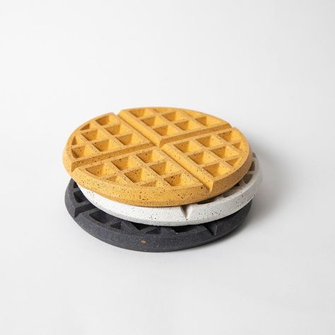 Pretti.Cool Waffle Trivet Concrete Work, Recycled Concrete, Black Terrazzo, White Terrazzo, Small Pin, Kitchen Collection, Trinket Tray, Dry Clay, Hand Cast