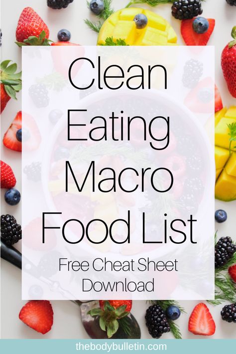 Clean eating macro food list for meal prep. Save time wondering what to eat by using this macro food list for planning our your meals for the work week. All the foods in this list are part of a healthy weight loss plan for women. High protein, high fiber foods will help you shred fat, stay full, and keep your energy levels high. Grab your macro food list cheat sheet and make grocery shopping a breeze! #macrofoods #macrofoodlist #mealprep #mealprepforweightloss #weightloss #healthyeating Macro Chart Food Lists, Food Macros Chart, Macros Food Chart, Shred Meals For Women, Micro Meal Plan, Macro And Micro Meal Plan, Macro Meals For Beginners, Macros Cheat Sheet Food, Best Protein Meals For Women